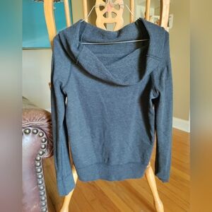 Plush & Lush cowl neck sweater, black, size small